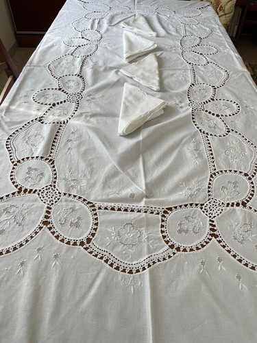 Tovaglia vintage cotone bianco