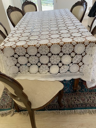 Tovaglia lino bianca - con, pizzo
